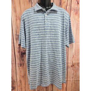 Peter Millar Blue & White Striped Polo Shirt XXL